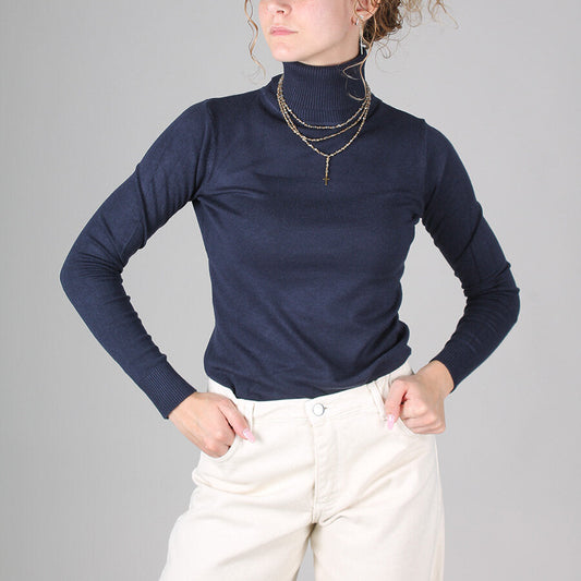 Stretch-Rollkragenpullover für Damen aus Viskose