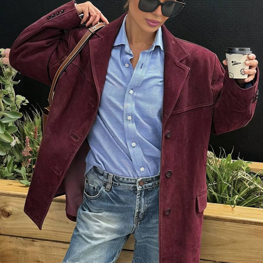 Dames Blazer Suédine Enkelrijig