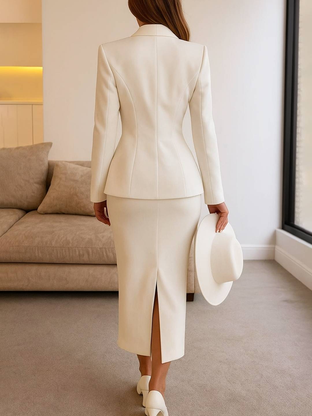 Blazer Rok Set Dames Tweedelig