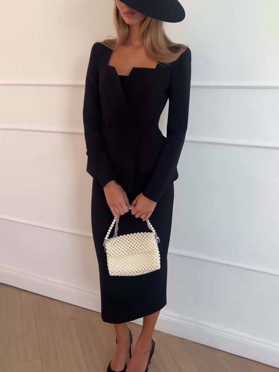 Blazer Rok Set Dames Tweedelig