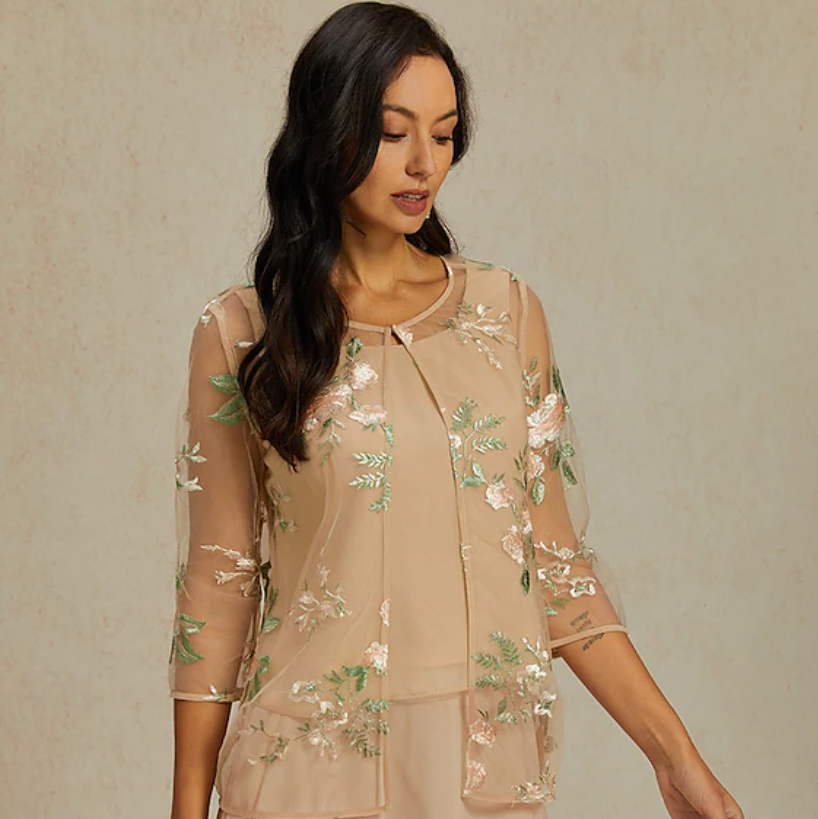 Damen-Strickjacke mit Zierkanten | Lange Ärmel