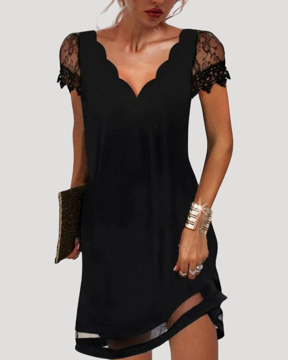Lena Spitzenkleid Kurzarm