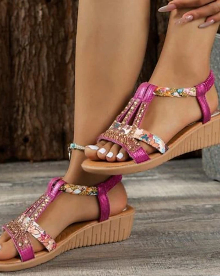Sara Keilsandalen Strass Glitzer Damen