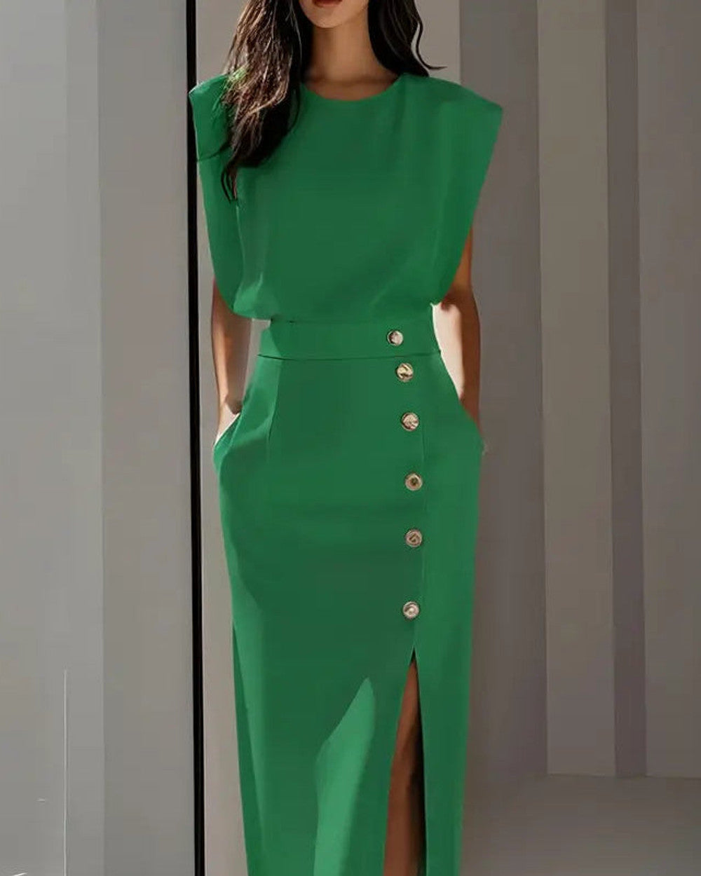 Nina Mittellanges Kleid Seitenschlitz