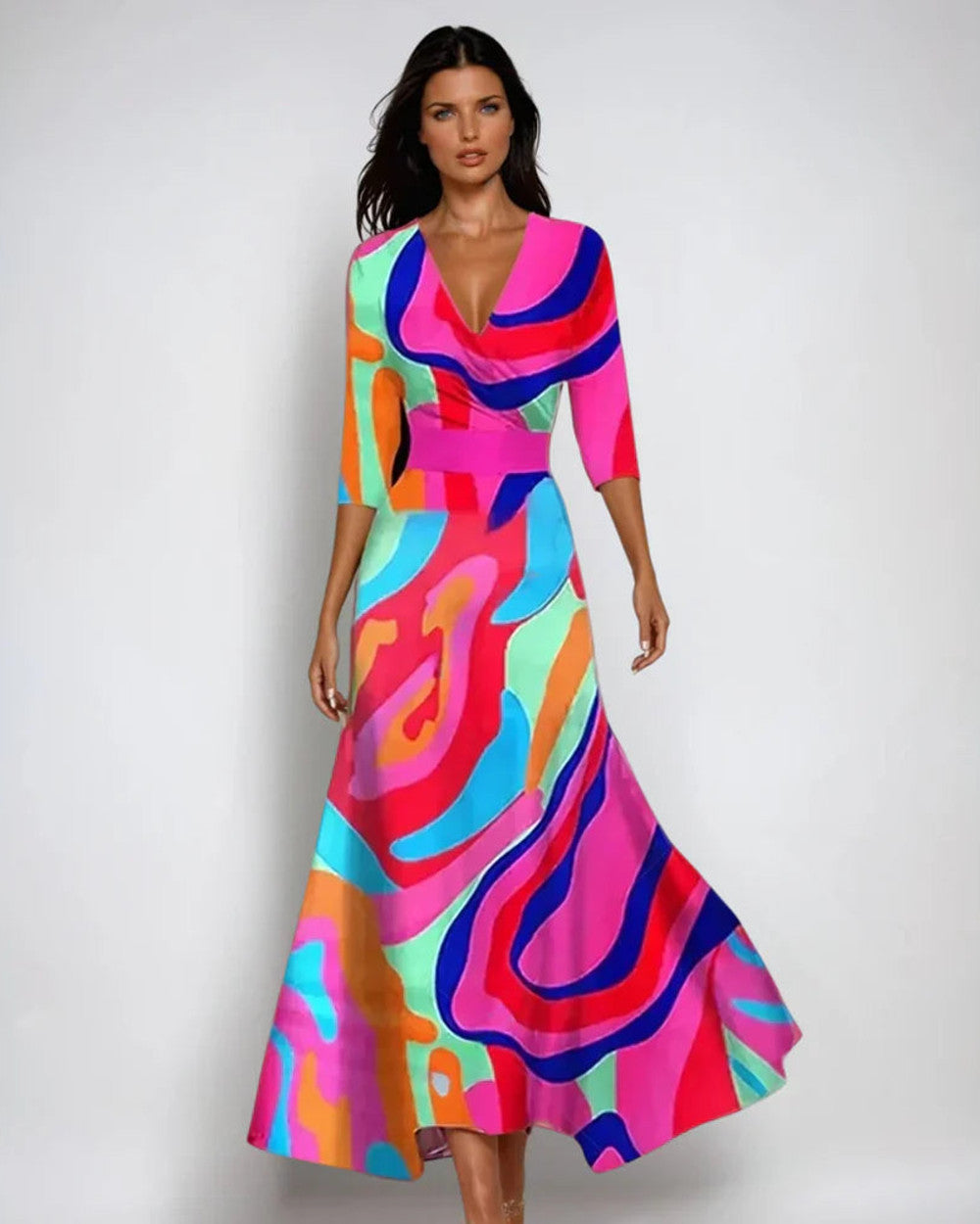 Lynor Blumiges Damenkleid Elegant