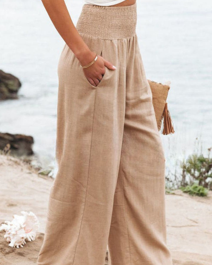Lena Leinen Stoffhose mit Taschen