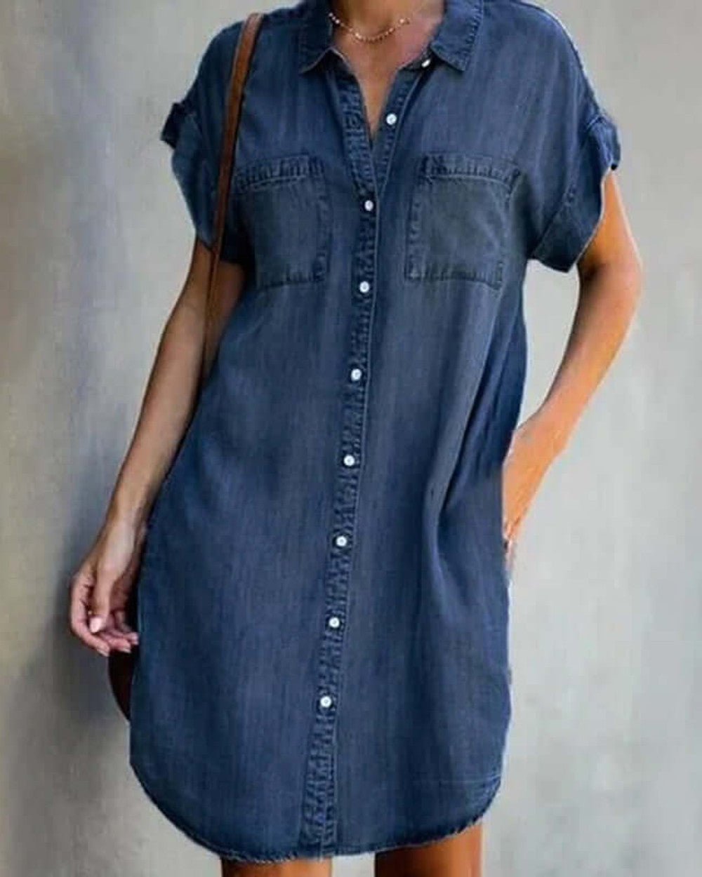 Malou Jeanskleid Damen Denim Kurzarm