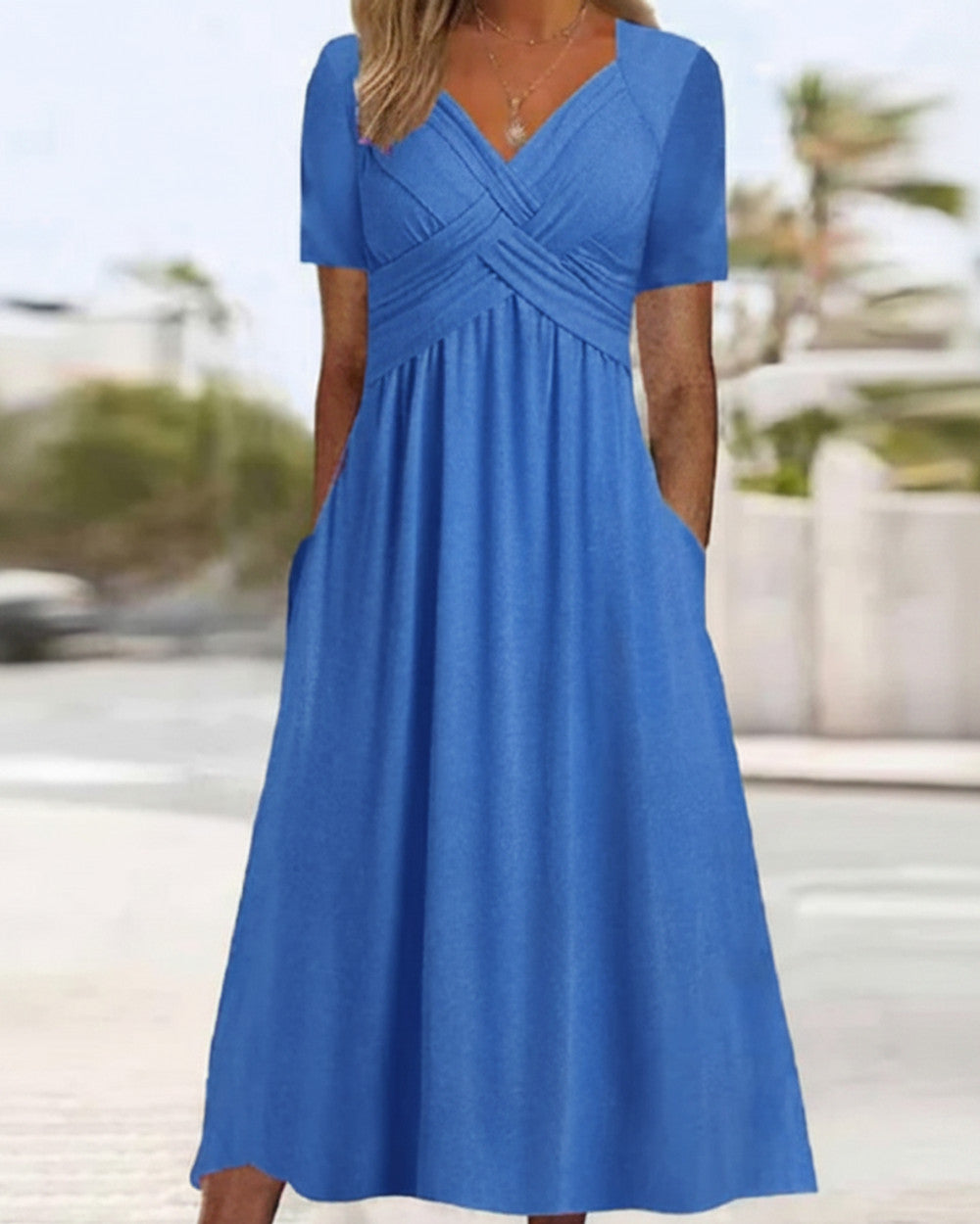 Monica Elegantes Crossover-Kleid Damen