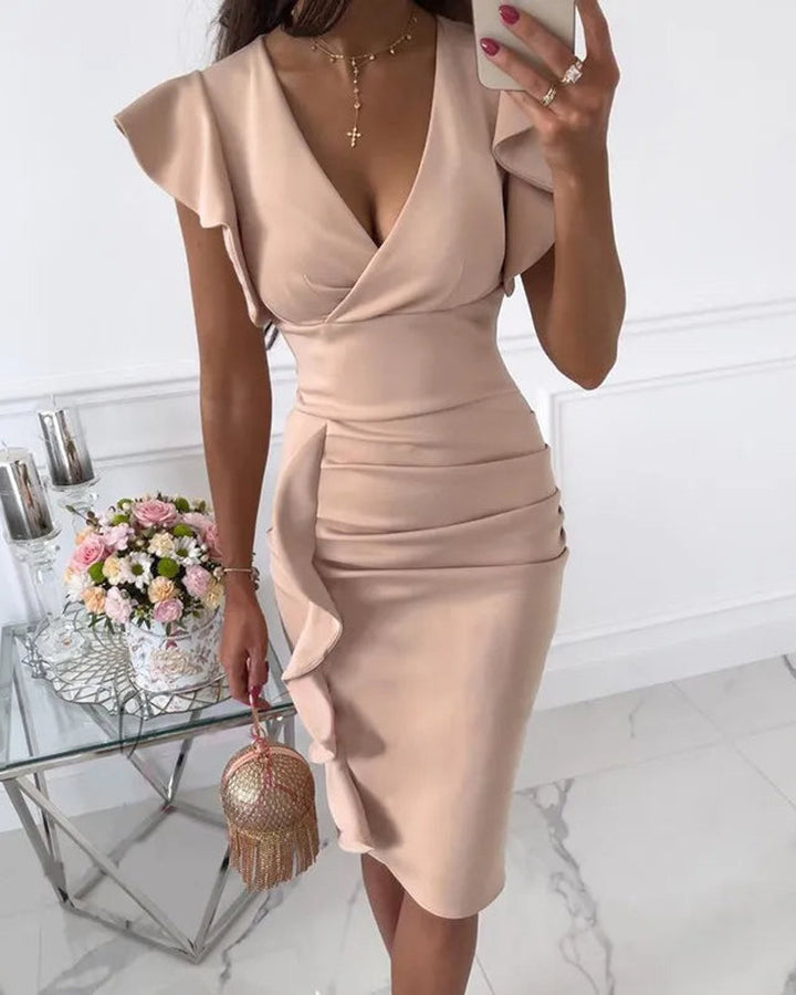 Lena Enganliegendes Volantkleid Damen