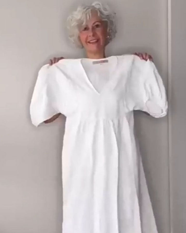 Wylla Bequemes Schickes V-Ausschnitt Kleid