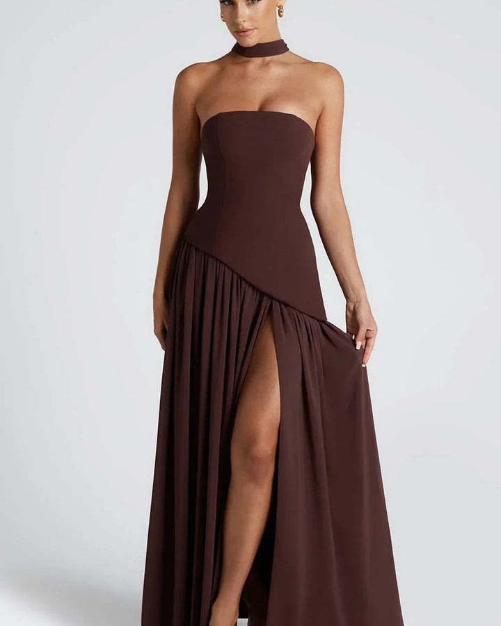 Alina Langes Korsett Abendkleid Schlitz