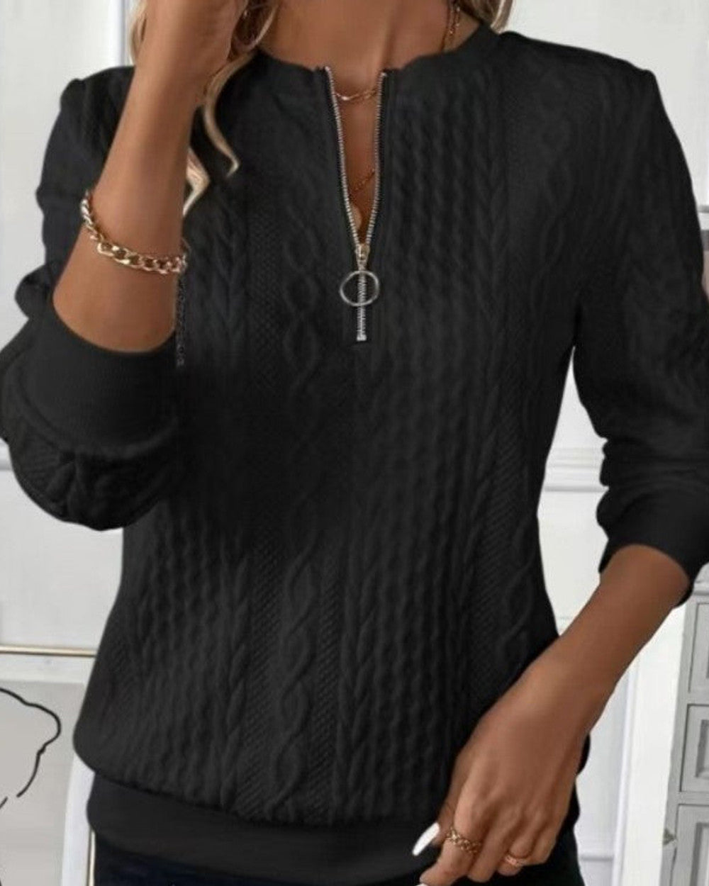 Lena Sweatshirt Damen Reißverschluss