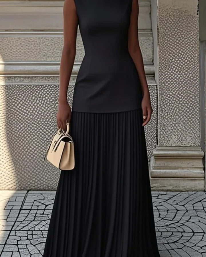 Eline Elegantes Plissee Maxikleid