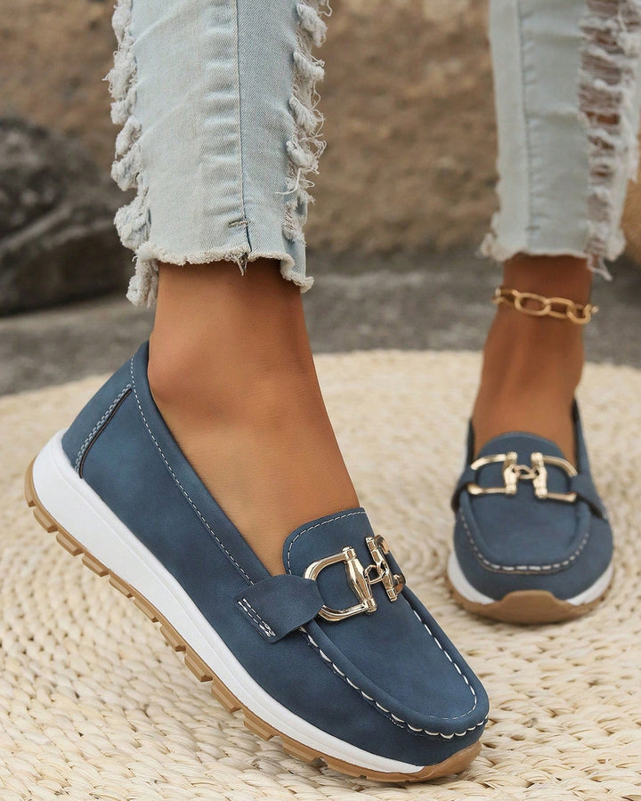 Ellie Flache Schnallen-Slipper Damen