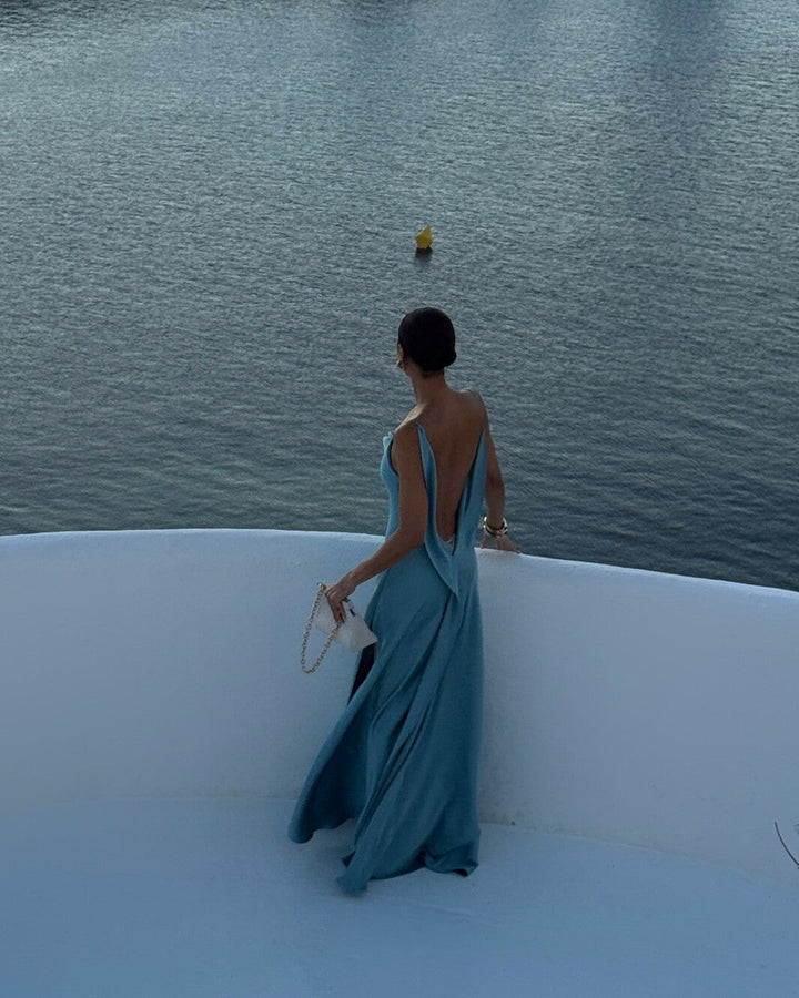 Lena Glänzendes Abendkleid Lang Schlitz
