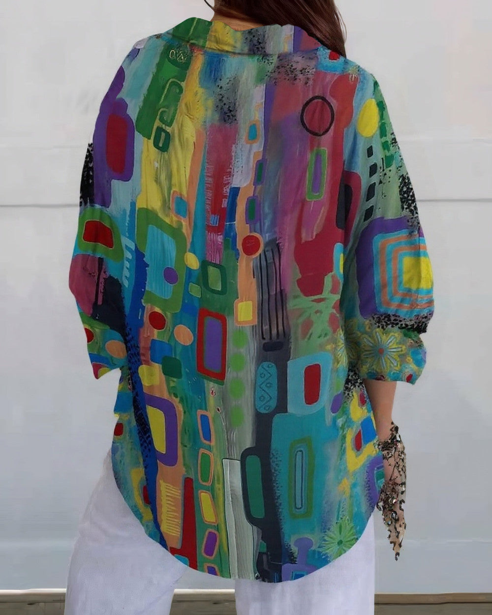 Elin Lebhaftes Geometrisches Hemd Damen