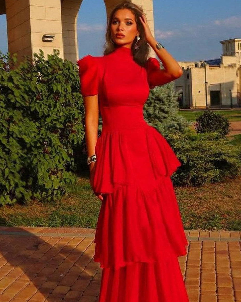 Emma Mehrlagiges Maxikleid Damen