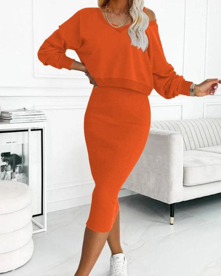 Lena Midi Kleid mit Pullover Set