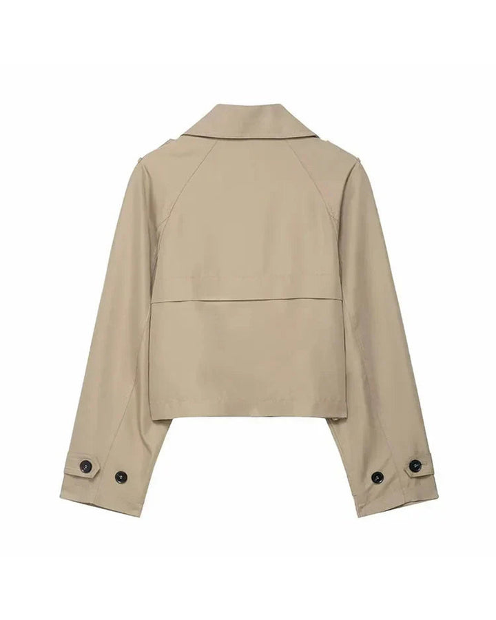Emma Kurzer Trenchcoat Damen Zweireihig