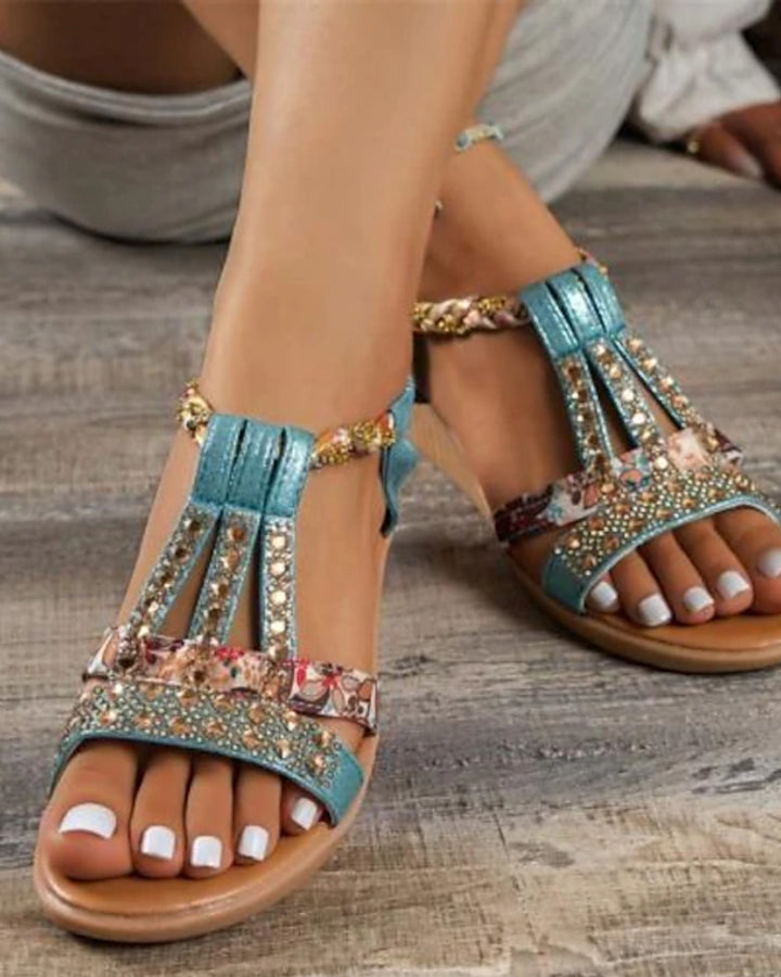 Sara Keilsandalen Strass Glitzer Damen
