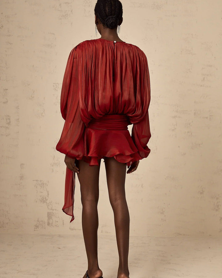 Lena Fließendes Kurzkleid Gürtel