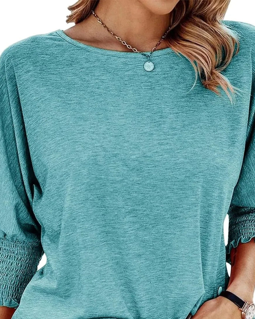 Wilma Einfache Rundhals Bluse Damen