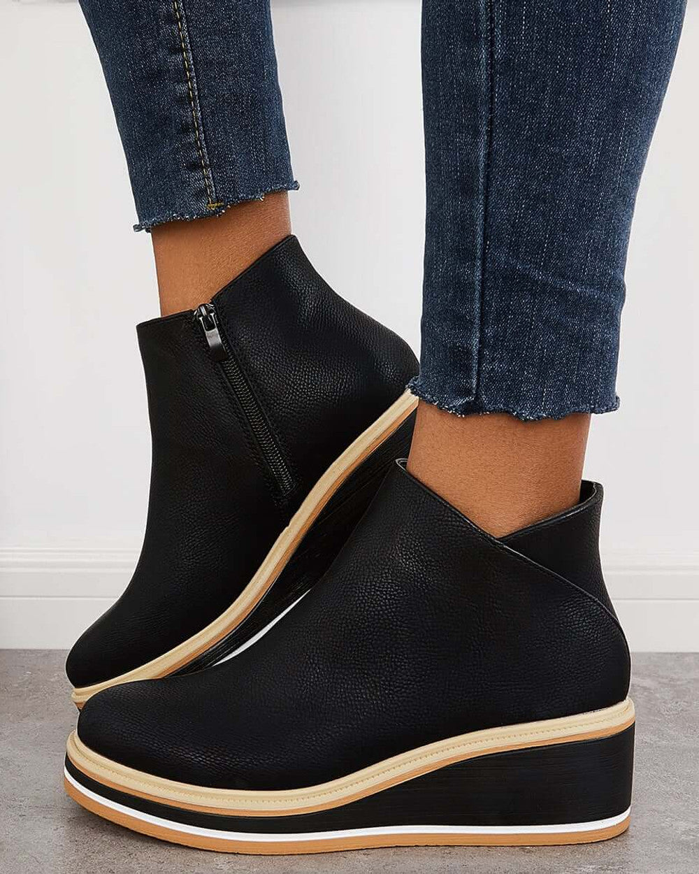 Lena Keilabsatz Stiefeletten Reißverschluss