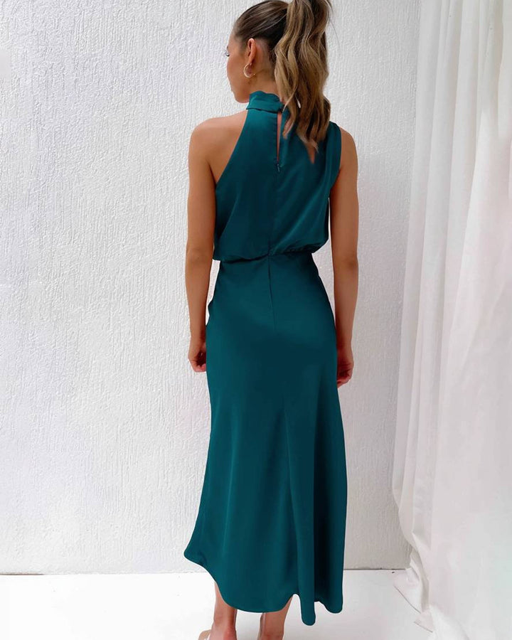 Lena Langes Abendkleid Neckholder Satin