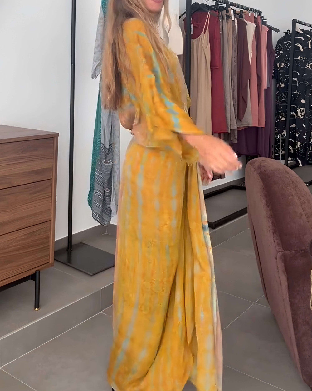 Mia Kimono Sommerkleid Bedruckt
