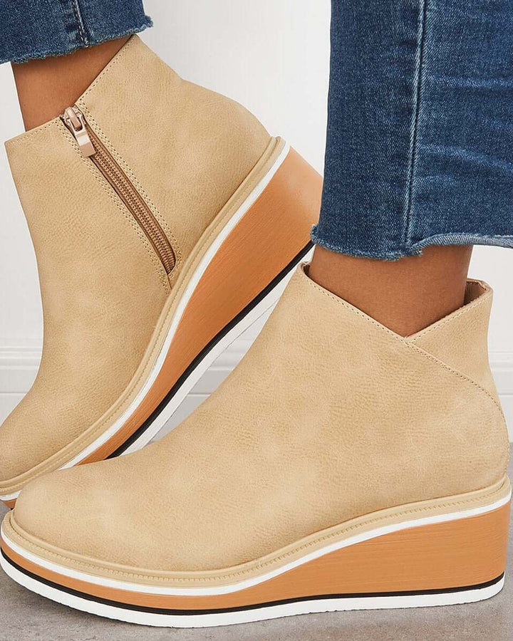 Lena Keilabsatz Stiefeletten Reißverschluss