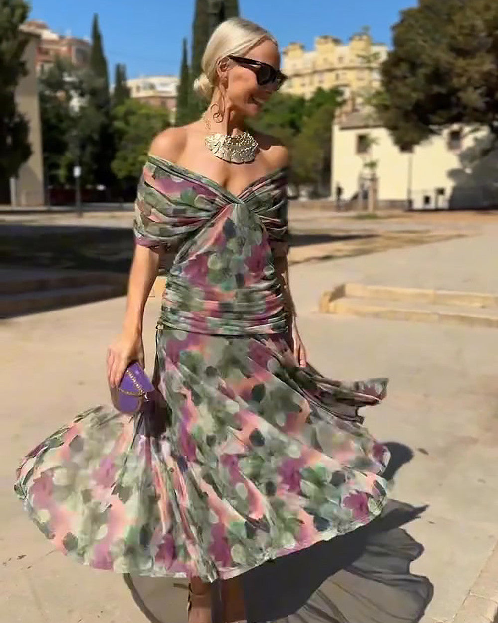 Bella Festliches Maxikleid V-Ausschnitt