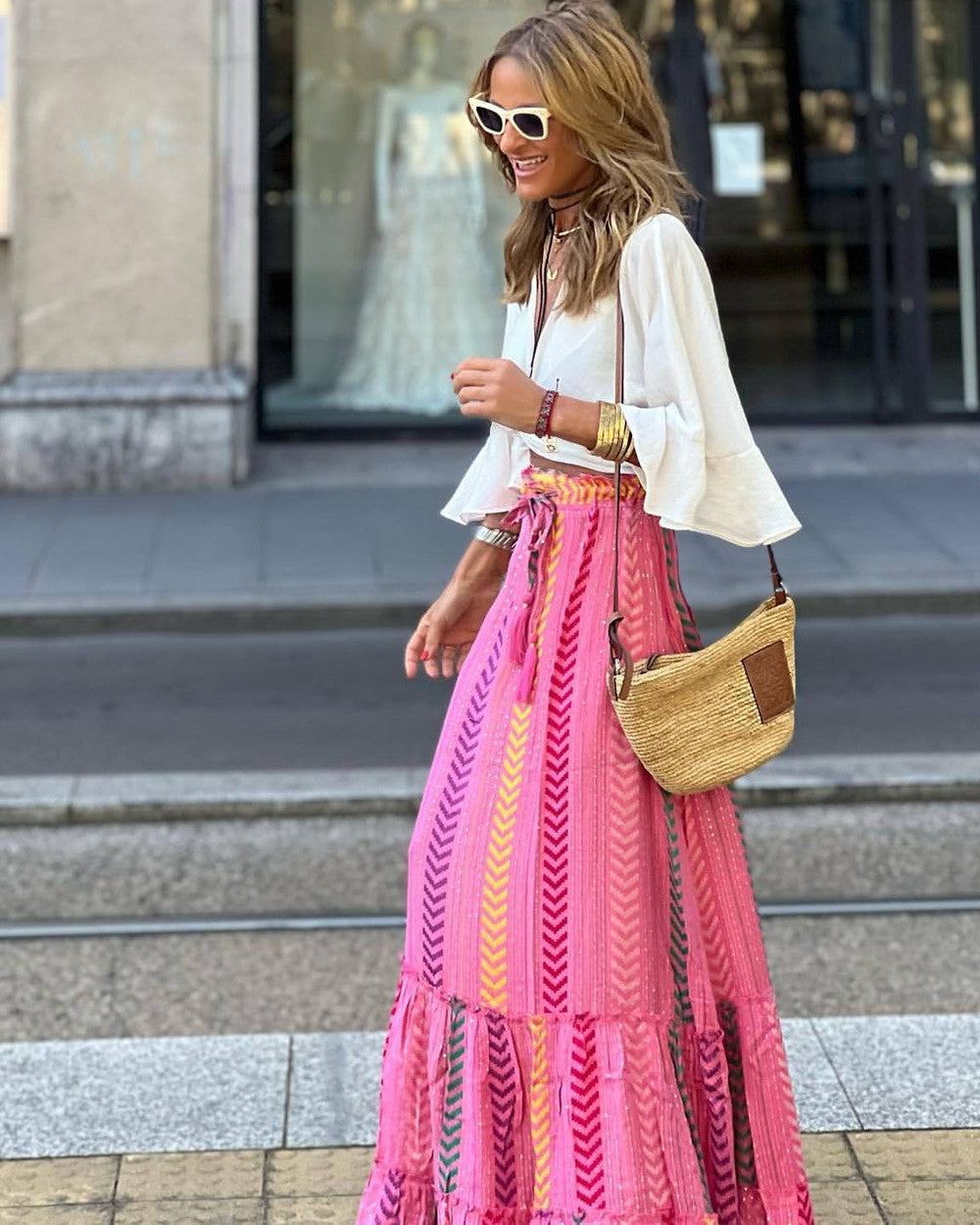 Lena Weites Sommerkleid Blumenmuster