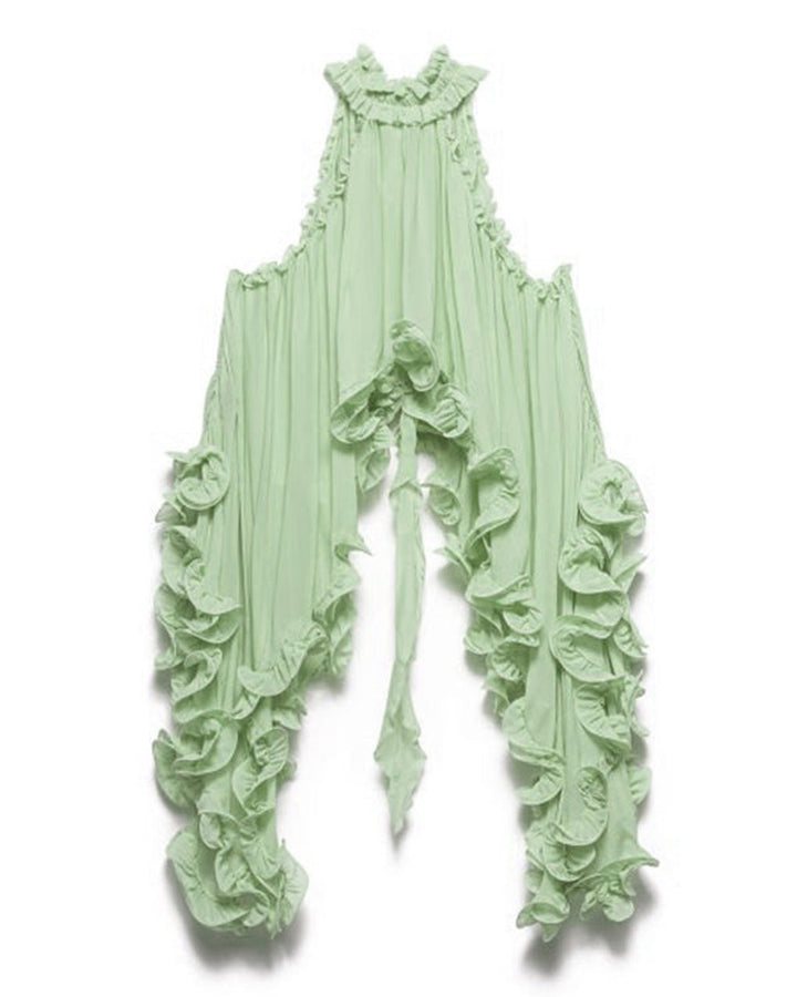 Lena Chiffon Neckholder Volant Bluse