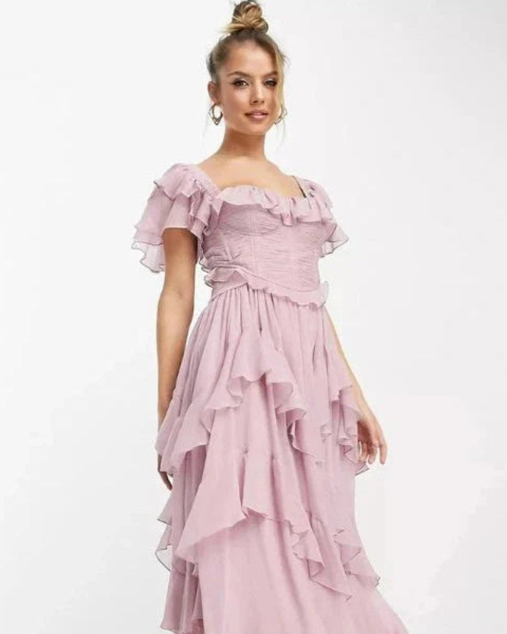 Freyna Volant Zweiteiliges Midi Kleid