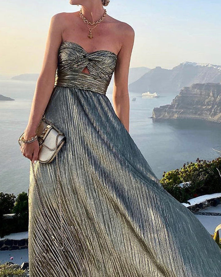 Lena Bronzefarbenes Bustierkleid Lang