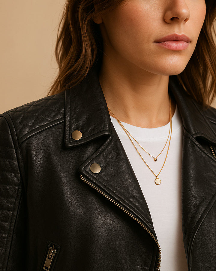 Avalon Kunstleder Jacke Kragen Damen