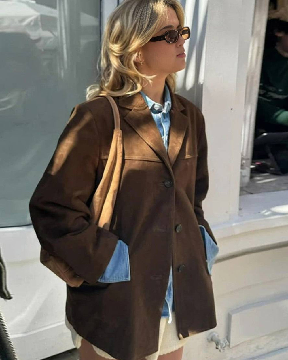 Lena Wildleder Sakko Jacke Damen