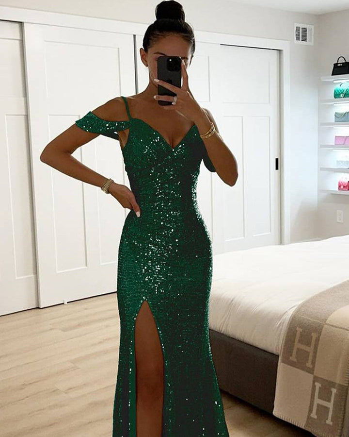 Lena Langes Abendkleid Paillettenglanz