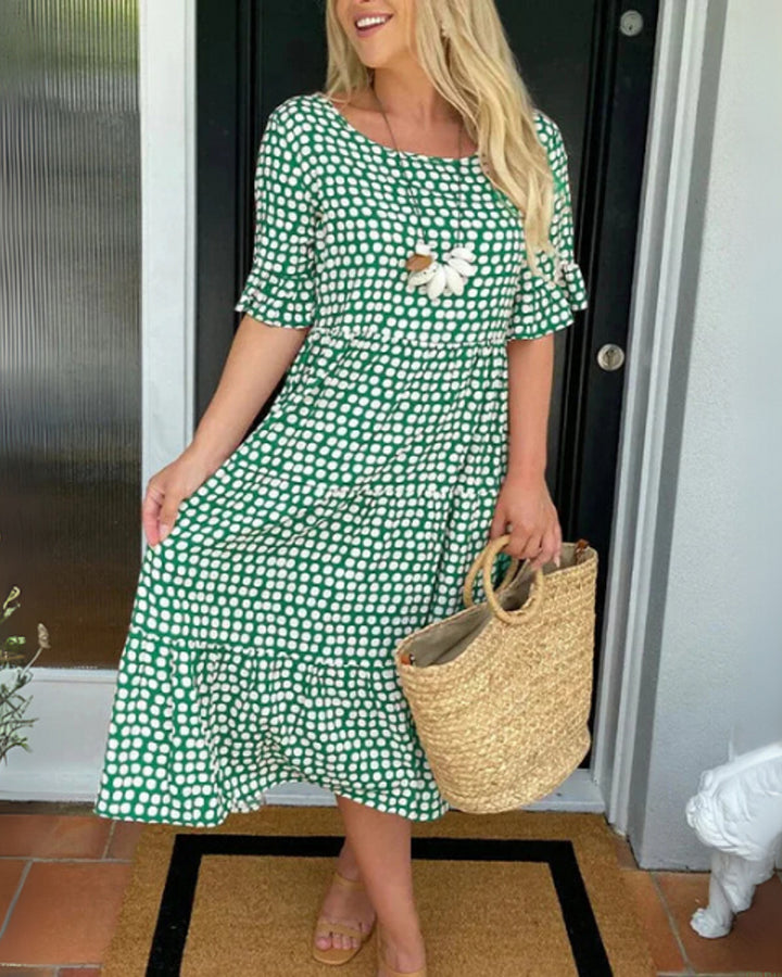 Aisha Gestuftes Midi Kleid Damen