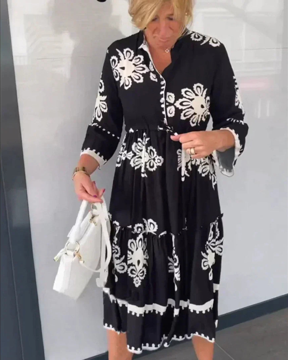 Lena Herbstkleid mit Blumendruck