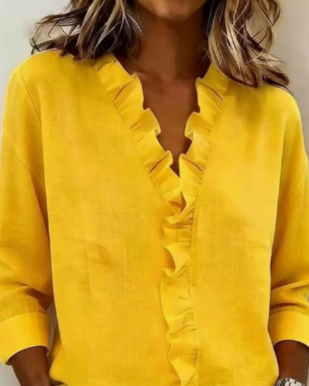 Indie Rüschenbluse Damen Langarm