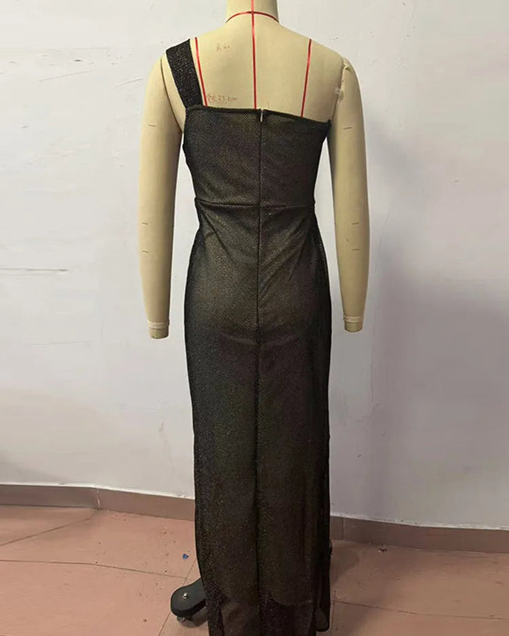 Lena Glanzeffekt Abendkleid Maxikleid