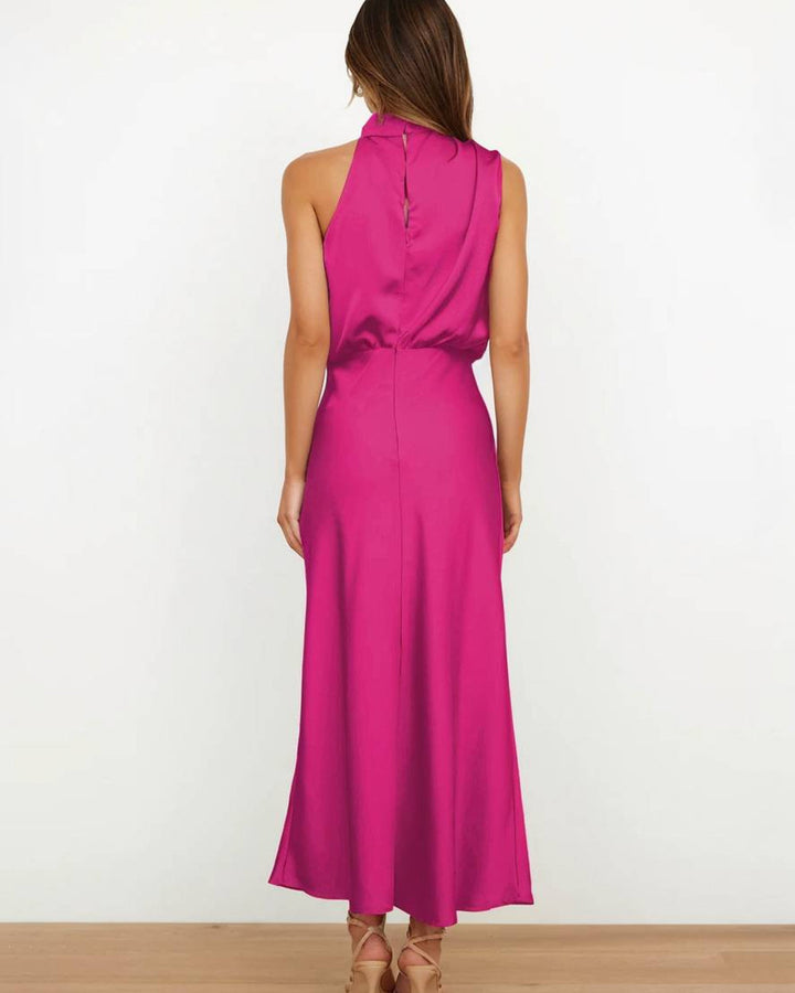 Lena Langes Abendkleid Neckholder Satin