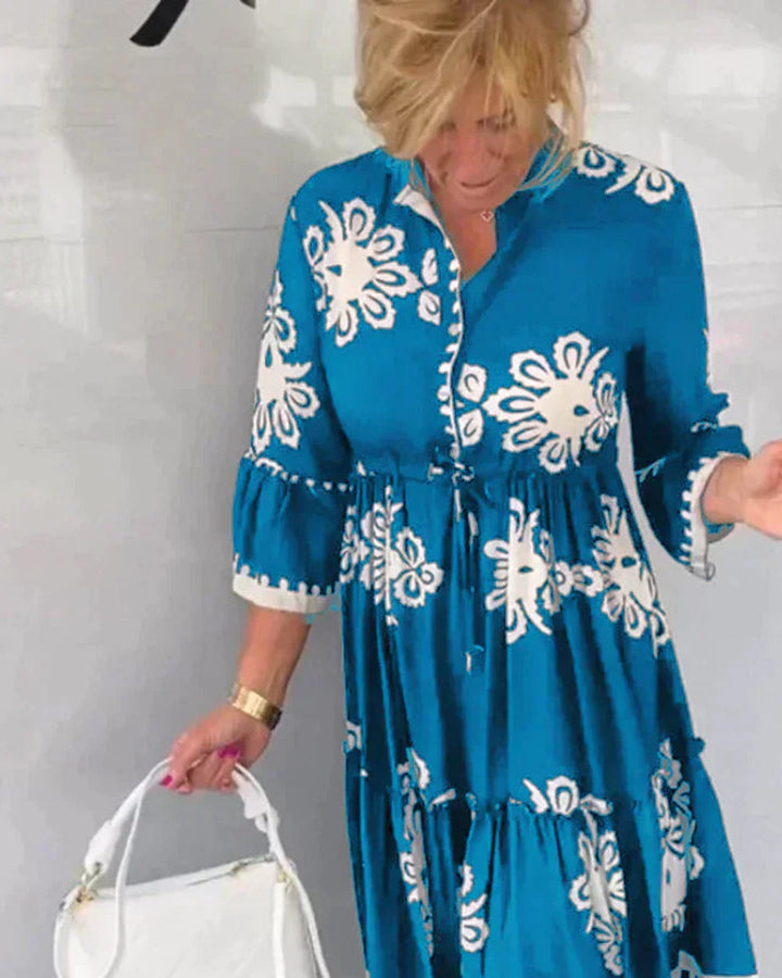 Lena Herbstkleid mit Blumendruck