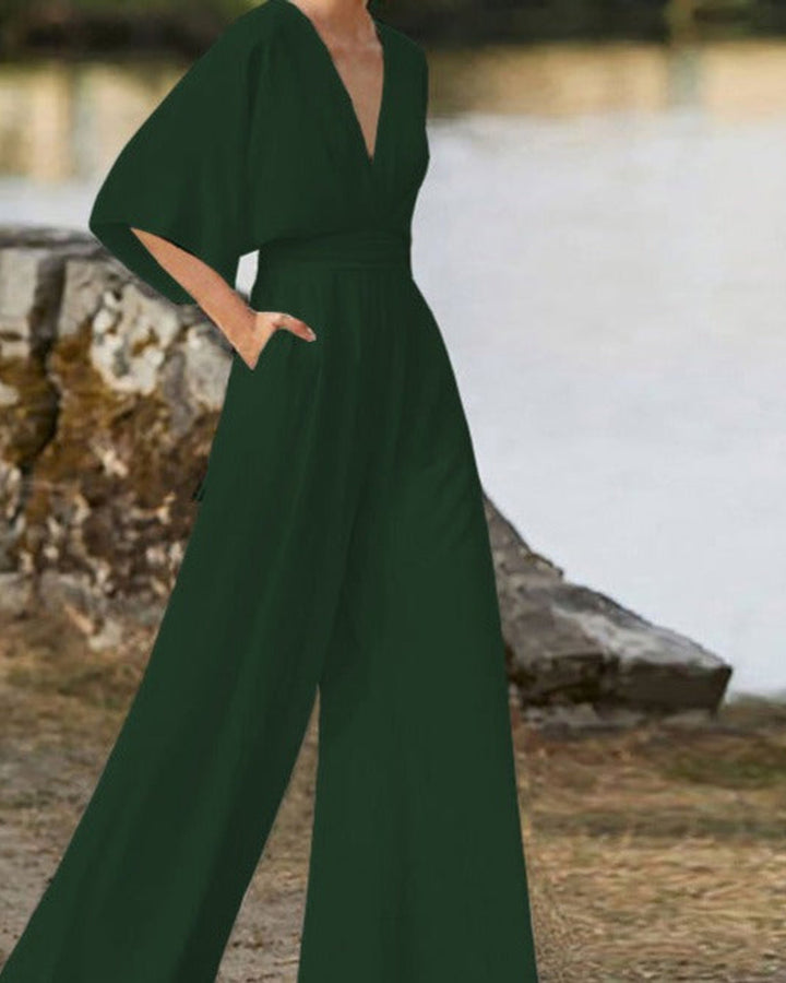 Lena Eleganter V-Ausschnitt Einteiler
