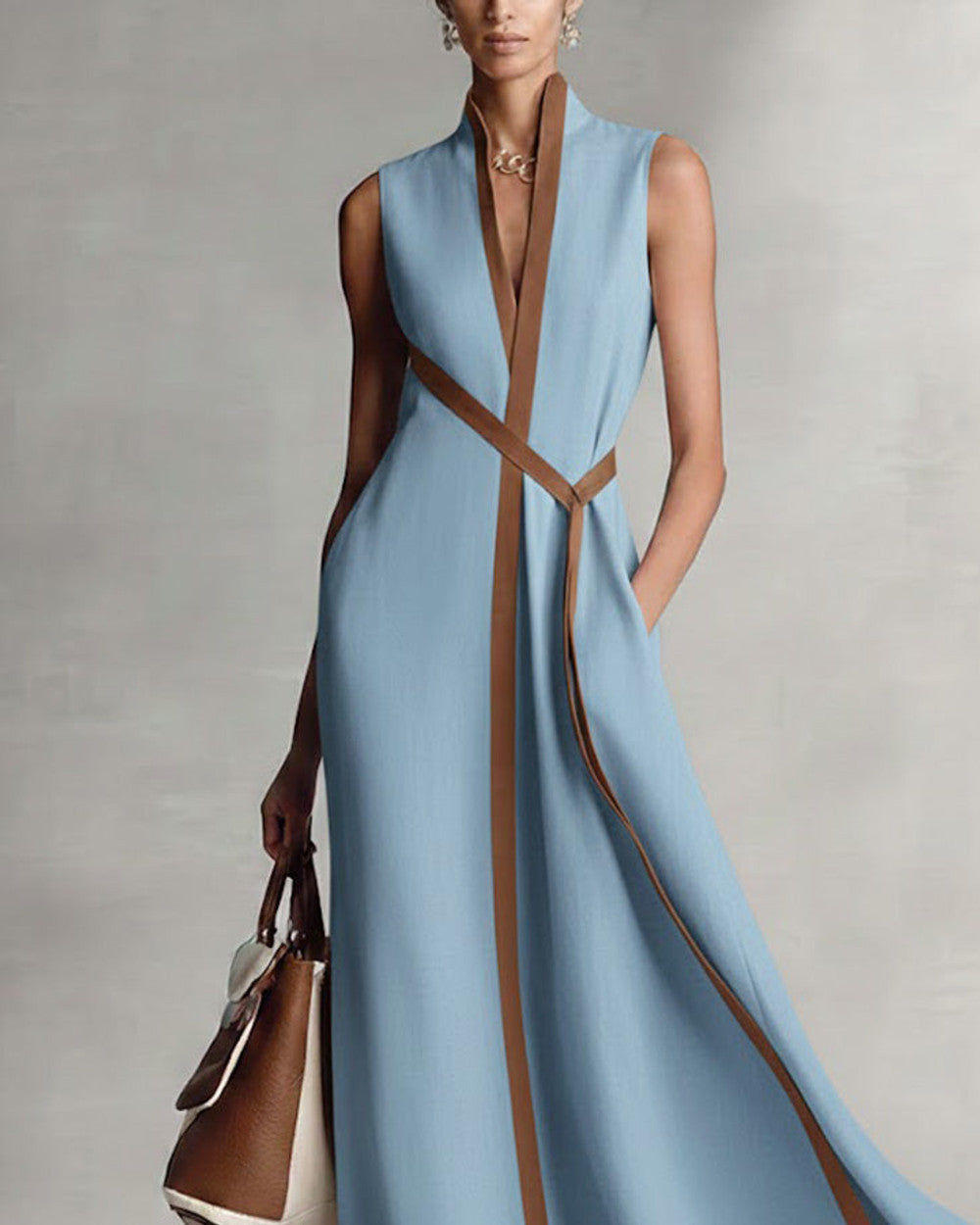 Lena Ärmelloses Leinen Sommerkleid