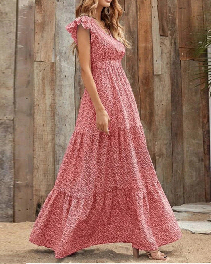 Mia Sommerkleid Blumenmuster V-Ausschnitt