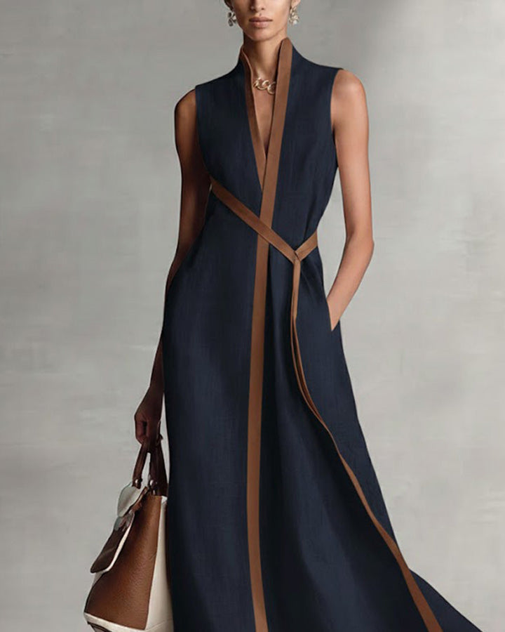 Lena Ärmelloses Leinen Sommerkleid