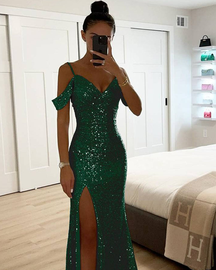 Lena Langes Abendkleid Paillettenglanz