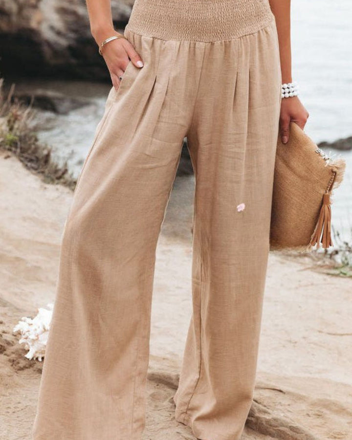 Lena Leinen Stoffhose mit Taschen